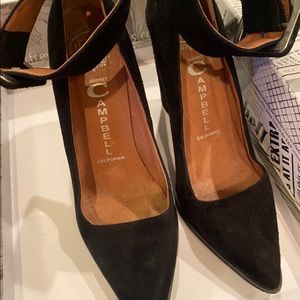 Jeffrey Campbell Suede Cuff Black Heels Pointed